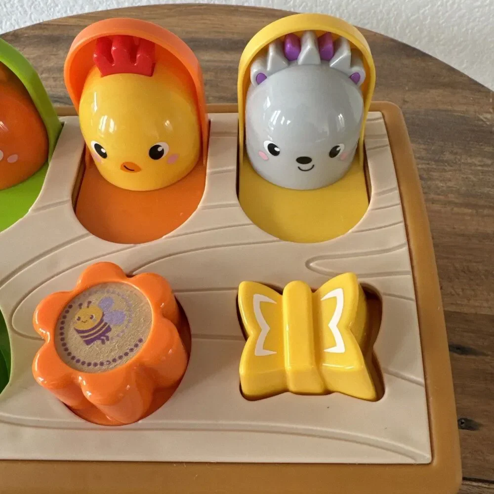 Fisher-Price Hide & Peek Pop-Up Animal Toy Sensory Activity EUC Ages 9+ Months